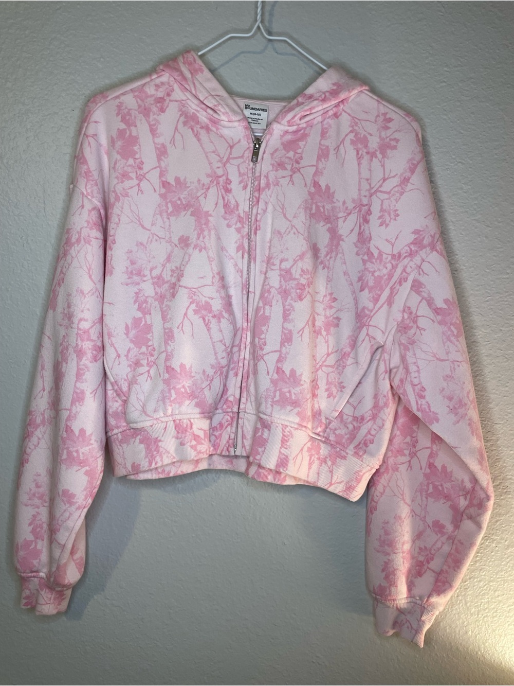 No Boundaries Pink camouflage Zip-Up Hoodie